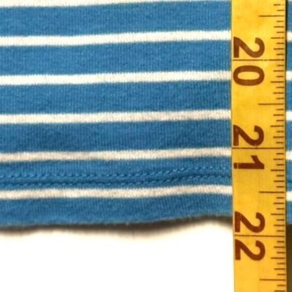 Lauren Ralph Lauren Women's Petite Blue & White Striped Cotton T-Shirt PM - Picture 4 of 5
